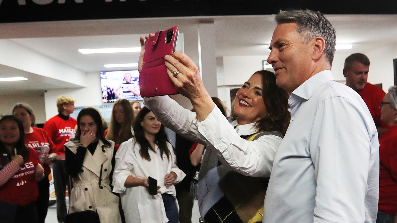 Libby Coker and Richard Marles enjoy the moment. Picture: Alan Barber.