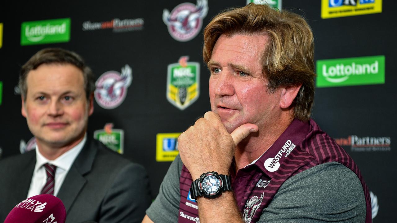 Newly appointed Manly Sea Eagles Coach Des Hasler with Scott Penn.