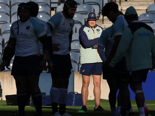 Wallabies coach Joe Schmidt (centre) has been honest with the players. Picture: Ian MacNicol/Getty Images