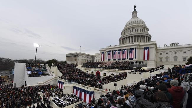 The US Capitol in Washington, DC, on January 20, 2017, before Mr Trump’s first swearing-in. Picture: Mark Ralston/AFP