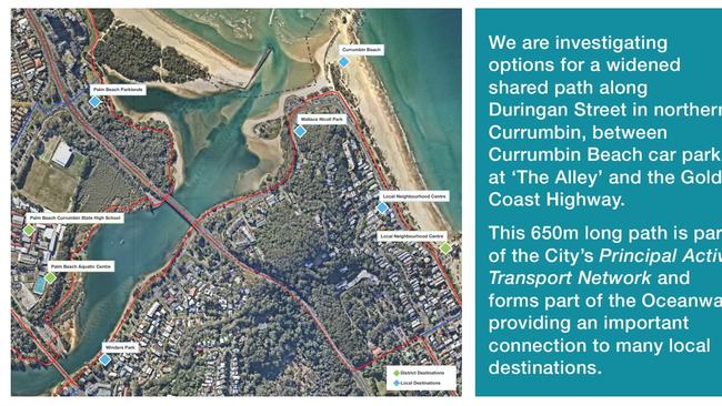 Currumbin North shared path plans from Gold Coast City Council