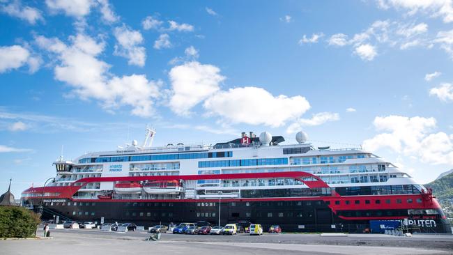 Expedition ship Roald Amundsen docked in Tromso, Norway. Picture: AFP