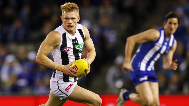 Collingwood's Adam Treloar isn’t yet the complete package. Pic: Michael Klein