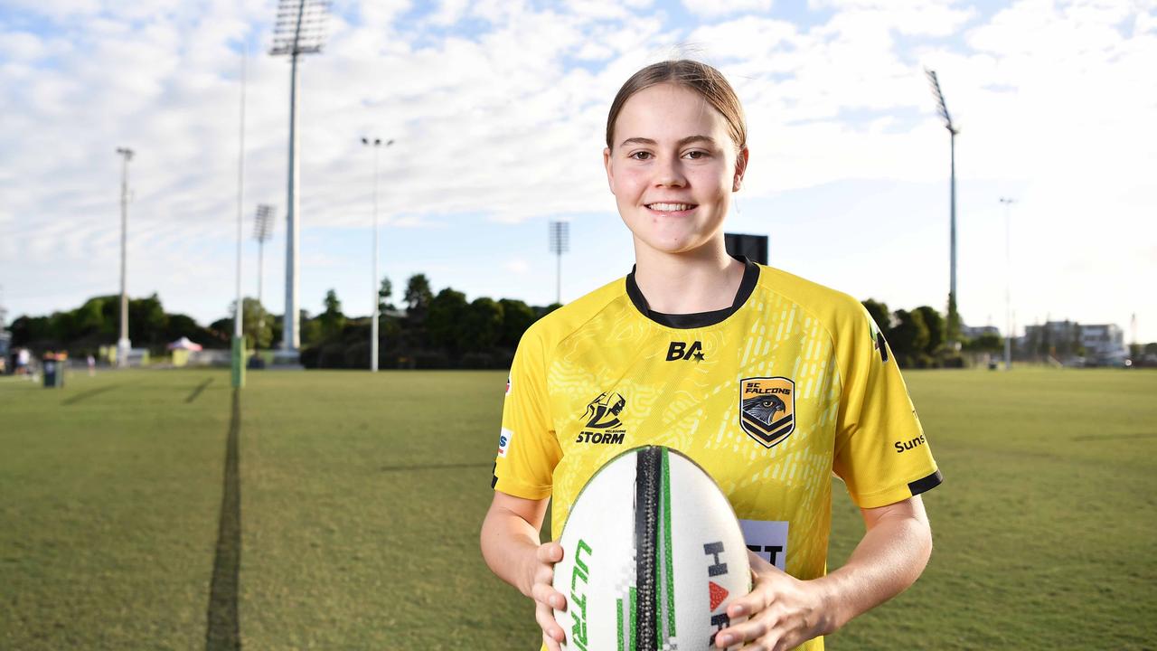 Sunshine Coast Falcons under-19 girls player Takoda Thompson. Picture: Patrick Woods.