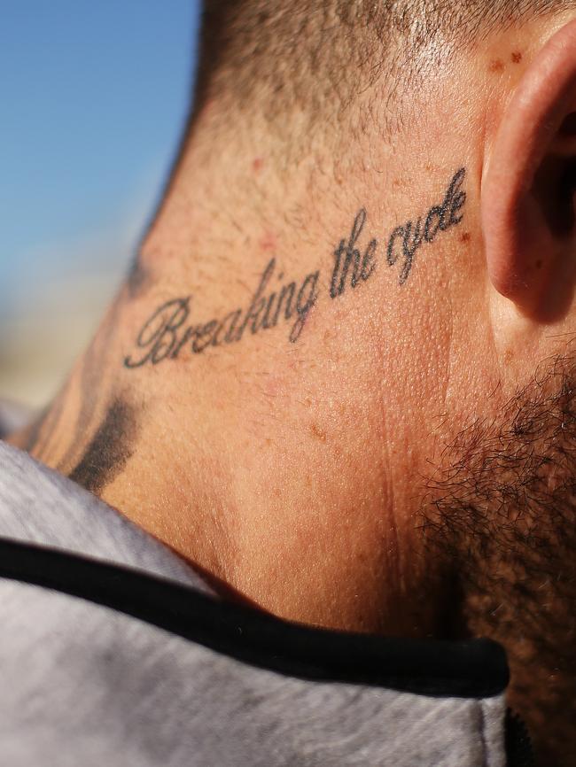 Daniel Conn’s tattoo. Picture: Sam Ruttyn