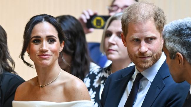 NEW YORK, NEW YORK - OCTOBER 10: (L-R) Meghan, Duchess of Sussex and Prince Harry, Duke of Sussex attend The Archewell Foundation ParentsÃ¢â¬â¢ Summit: Mental Wellness in the Digital Age during Project Healthy Minds' World Mental Health Day Festival 2023 at Hudson Yards on October 10, 2023 in New York City. (Photo by Bryan Bedder/Getty Images for Project Healthy Minds)