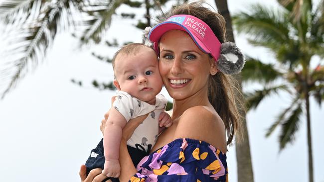 Amanda Abate is wearing a super cute Koala ear visor, as she is a wanting to encourage as many people/families to enter the Gold Coast Beach Parade, which is a world record attempt with all proceeds going to save our Koalas.  Amanda wants to ensure that there are koalas in the wild and thriving when her son Bobby grows up. She is very passionate about support and preserving Australia’s Koalas. Picture Supplied