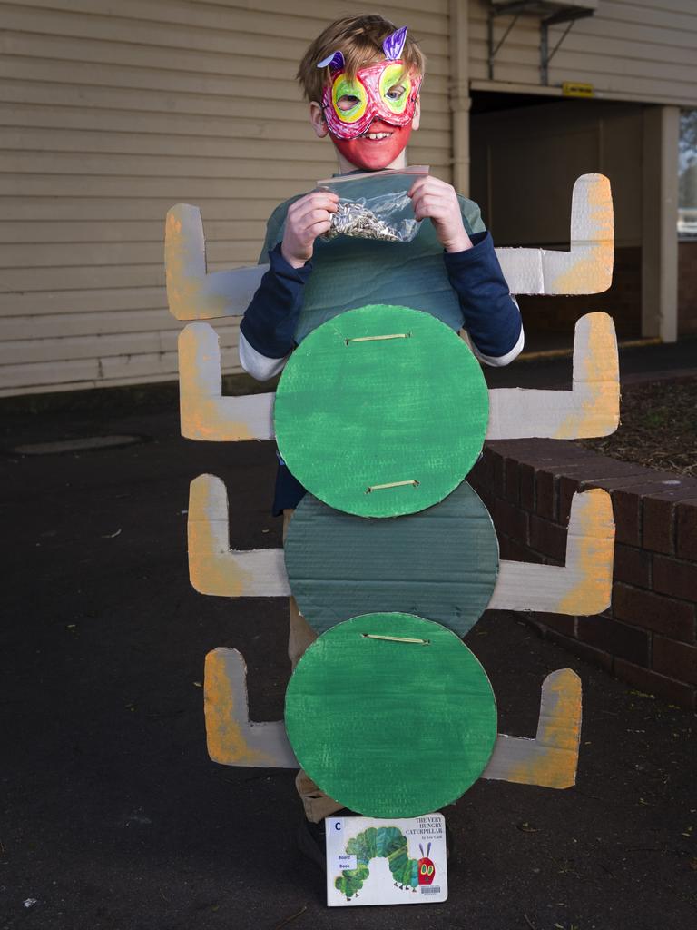 Jensen Lee in his The Hungry Caterpillar costume for Book Week at Rangeville State School. Picture: Kevin Farmer