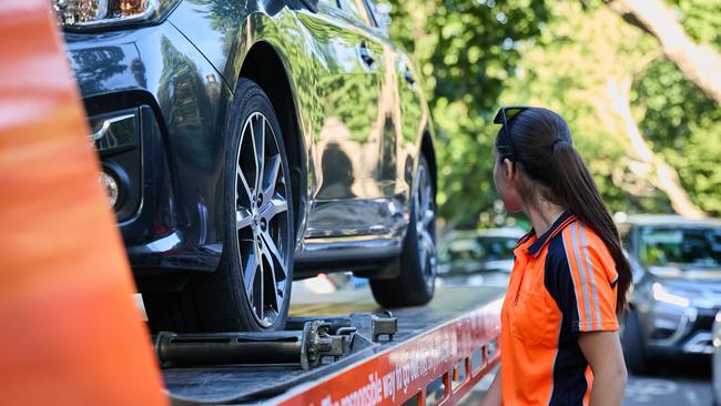 A tow truck driver will secure cars to a flatbed truck and then take the car and its owner home. Picture: Supplied