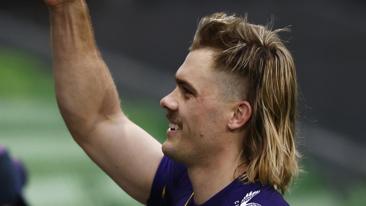 Ryan Papenhuyzen of the Storm greets fans after the round 26 NRL match between Melbourne Storm and Gold Coast (Photo by Daniel Pockett/Getty Images)