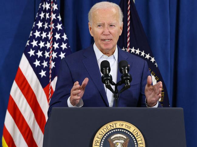 US President Joe Biden led the condemnation after his election rival Donald Trump was wounded in a shooting incident at a rally in Pennsylvania. Picture: Samuel Corum/AFP