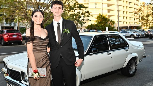 Christian Laska and Sierra Jarvis, in June, pictured at the St Monica’s College. Picture Emily Barker.