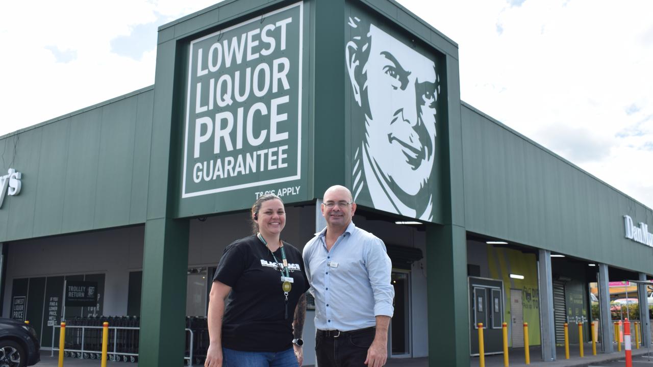 Dan Murphy's Norman Gardens store manager Tegan Dekker and area manager Darren Lowe. Picture: Aden Stokes