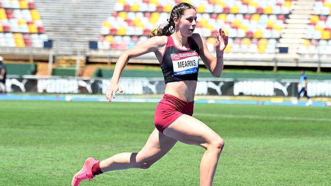 Amaya Mearns Australian All Schools track and field championships in Brisbane. Saturday December 7, 2024. Picture John Gass