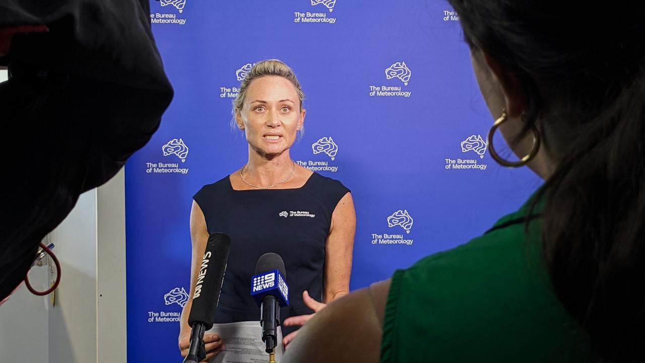 Bureau of Meteorology NT Hazard and Preparedness Manager Shenagh Gamble addresses the media on Friday. Picture: Jason Walls