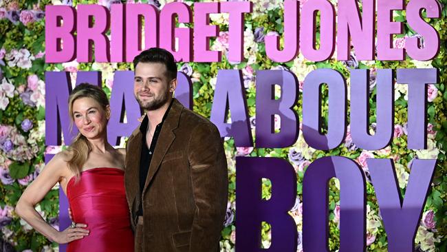 Renée Zellweger and Leo Woodall at the world premiere of Bridget Jones: Mad About the Boy in London last month. Picture: AFP