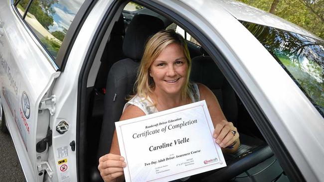 Gympie Times ad rep Caroline Vielle doing Roadcraft defensive driving course. Picture: Renee Albrecht