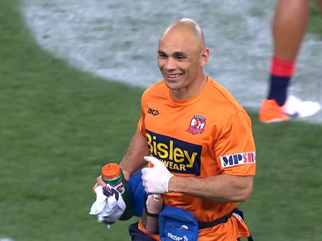 Sydney Roosters trainer looks happy with his work.