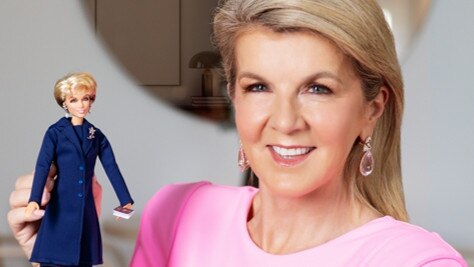 Julie Bishop with the Foreign Minister Barbie created in her honour.