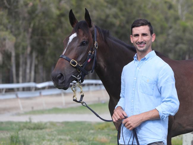 Trainer Michael Costa and Malahide at Bundall. Picture Glenn Hampson