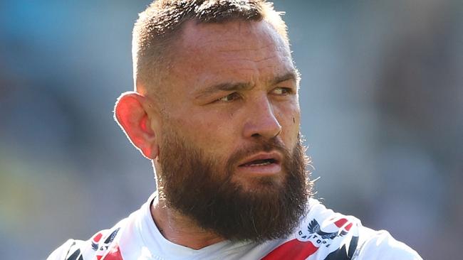 GOLD COAST, AUSTRALIA - AUGUST 25: Jared Waerea-Hargreaves of the Roosters looks on during the round 25 NRL match between Gold Coast Titans and Sydney Roosters at Cbus Super Stadium, on August 25, 2024, in Gold Coast, Australia. (Photo by Chris Hyde/Getty Images)