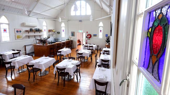 New restaurant August is in an 1888-built church in West End. Picture: Steve Pohlner