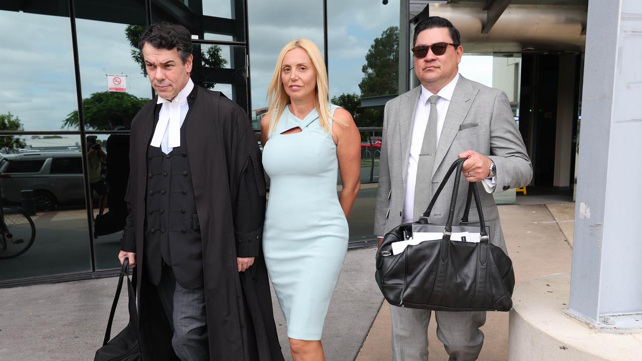 Ms Adams, the co-owner of Moo Moo and Blowfish in Broadbeach, exits Southport courthouse after being fined for admitting cocaine possession charges. Picture: Glenn Hampson