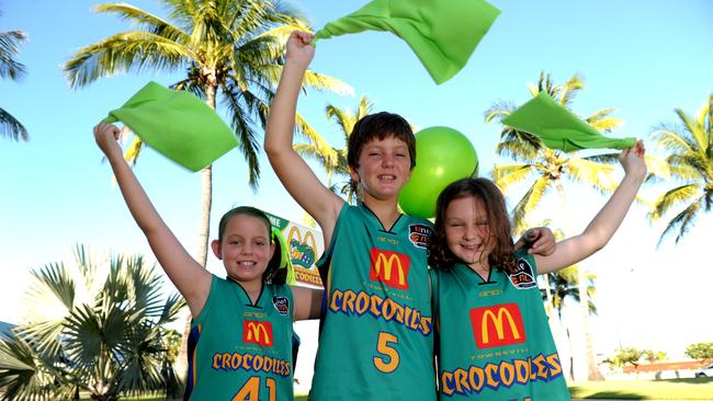 Townsville Crocodiles fans are gearing up to create a sea of green for the semi finals this Thursday against new Zealand Breakers. Madison Millard 9, Jacob Camp 11 and Shakira Camp 9.