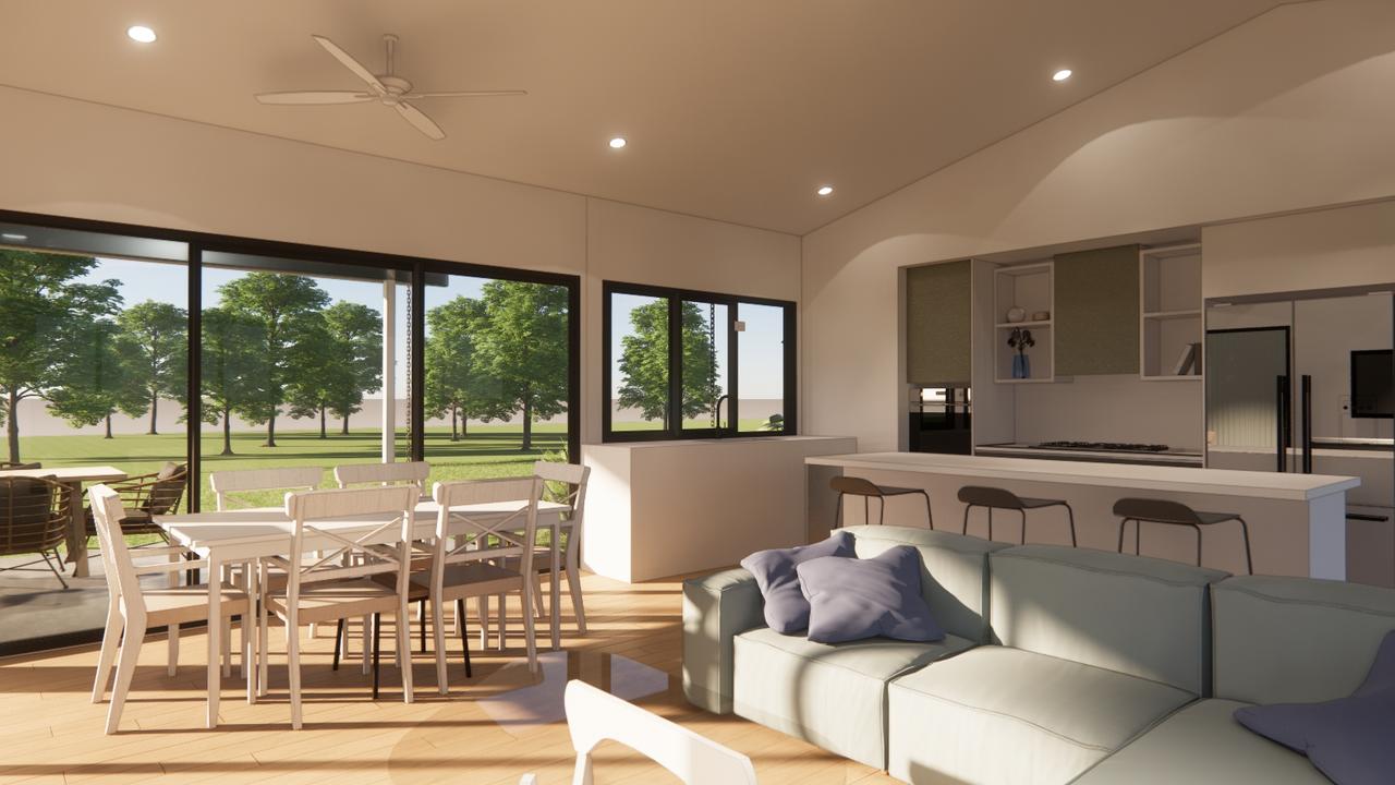 An artist’s impression of the Ginn Rd property's communal living area. Photo: Supplied