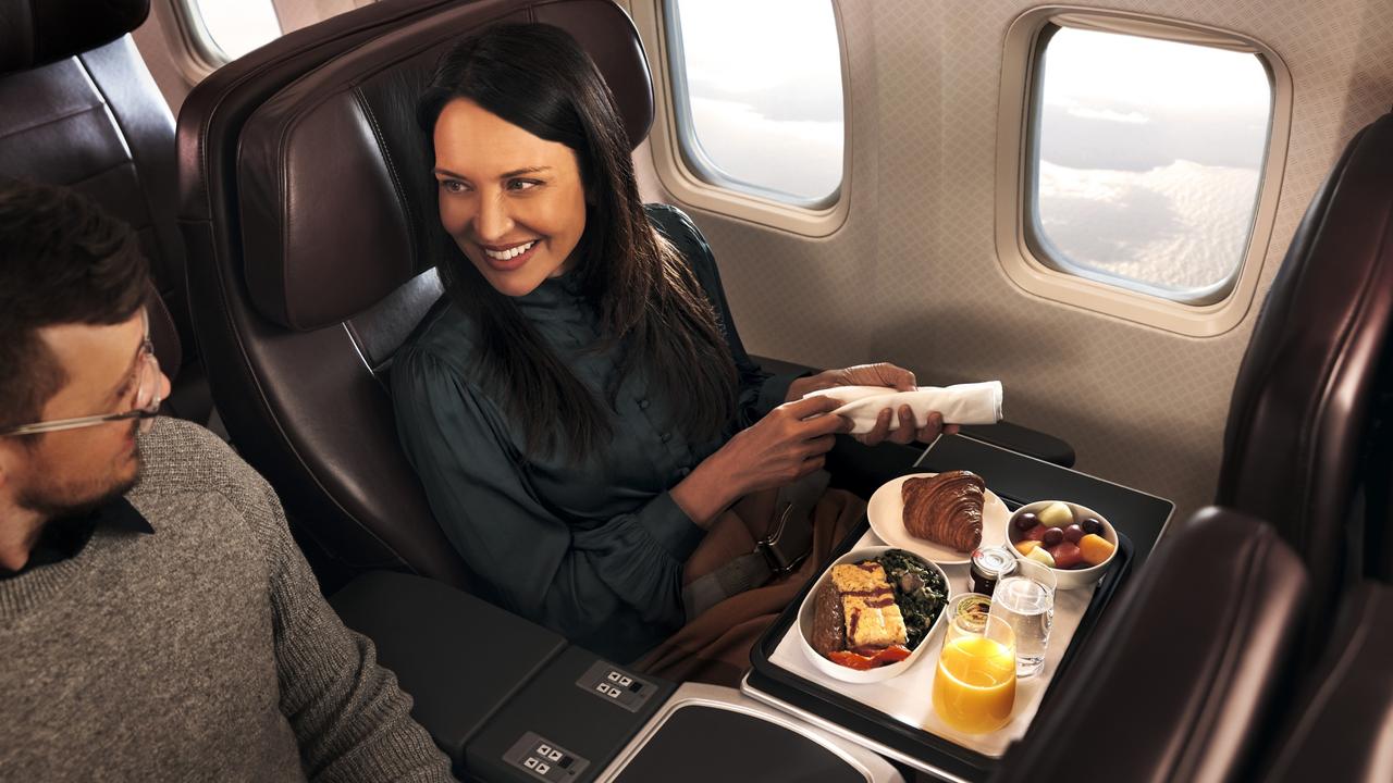 Qantas will pull out existing cabins in 42 of its 737s and replace with next generation seats and bigger overhead bins in a major refurbishment. Picture: Qantas