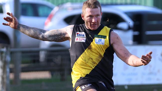 RDFNL: Lancefield v Woodend-Hesket: Zach Webb of Lancefield at Lancefield Park on Saturday July 8, 2023 in Lancefield, Australia.Photo: Hamish Blair