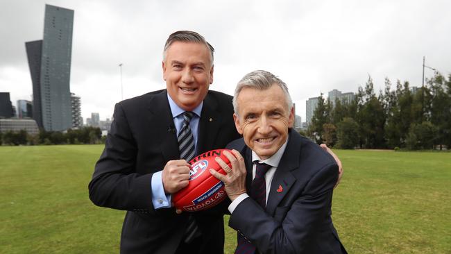 Eddie McGuire and Bruce McAvaney have been friends and colleagues for more than 30 years. Picture: Alex Coppel. Picture: Alex Coppel.