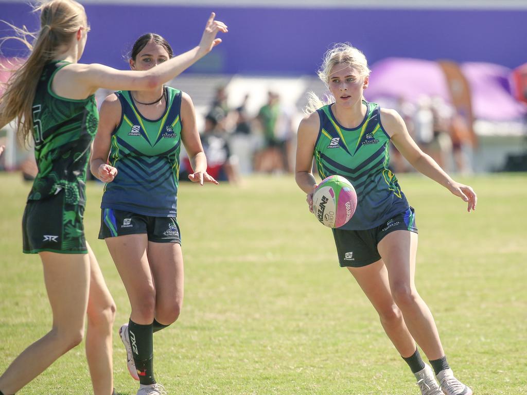 Cavendish Road State High V Innisfail State High at the 2024 Gold Coast Titans All Schools Touch Football Picture: Glenn Campbell