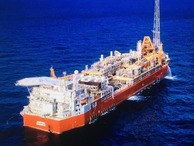 Northern Endeavour a disused oil production ship off the coast of Darwin.