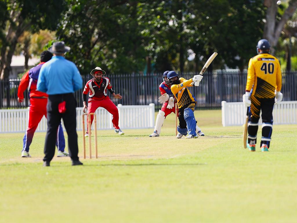 Norths Spicy Bite v Mulgrave Punjabi at Griffiths Park. Cricket Far North Second grade 2025. Photo: Gyan-Reece Rocha.