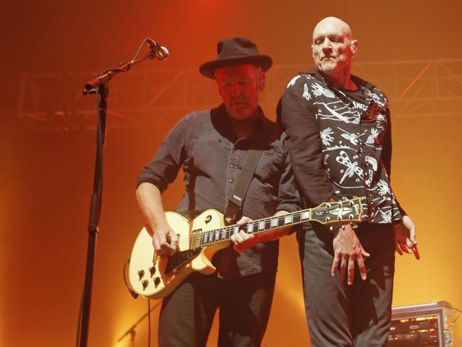 Midnight Oil’s Jim Moginie won’t be busting any guitar moves during the Sydney gig at The Domain. Picture: Patrick Gee