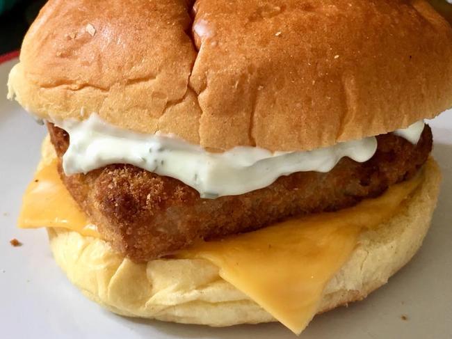 The homemade Fillet O’ Fish. Picture: Leanne Short