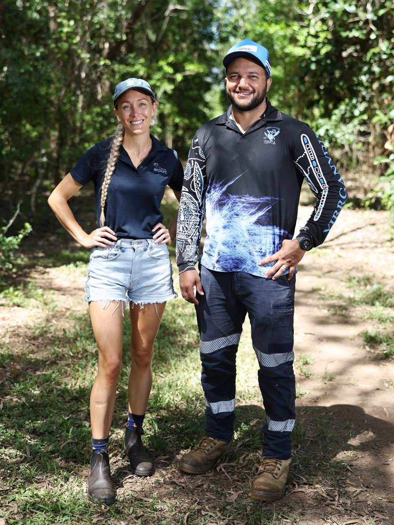 The Dawul Wuru Aboriginal Corporation has partnered with Cairns Airport to host a Clean Up Australia Day event on Redden Island (Dirrbal Dungarra) at Machans Beach. Cairns Airport Environment Manager Lucy Friend and Dawul Wuru ranger Jayvan Singleton helped coordinate the collection of 96 kilograms of rubbish from the island, with the help of over 40 volunteers. Picture: Brendan Radke