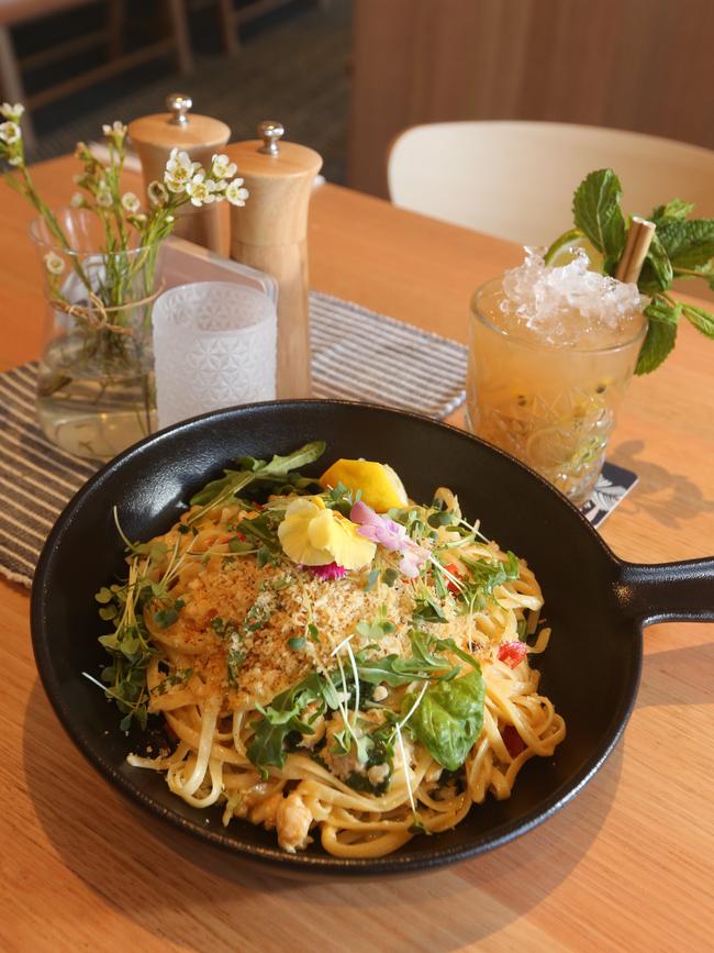 Seafood is a speciality at The Miami, including this crab and chilli linguine dish. Picture: Mike Batterham.