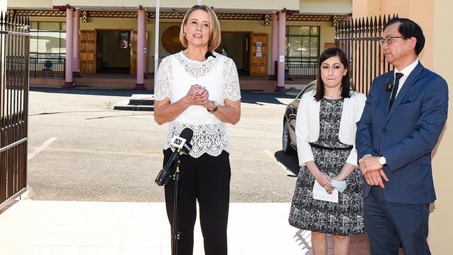 Labor Senator Kristina Keneally in the seat of Fowler. Picture: NCA NewsWire / Flavio Brancaleone