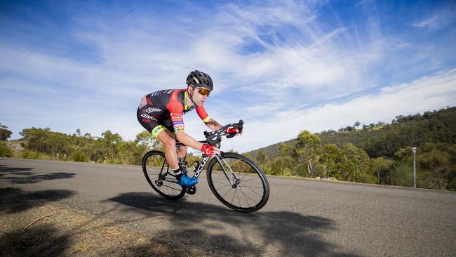 Nathan Earle completing his Everest Challenge at the Lea. Picture: RICHARD JUPE