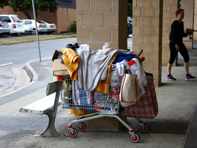 A homeless person’s belongings in Cloyne Lane, Southport. Picture: David Clark.