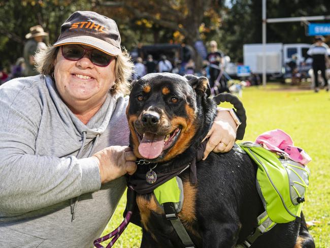 Leisa Zeppa with Vada at Toowoomba's Million Paws Walk at Queens Park, Friday, May 24, 2024. Picture: Kevin Farmer