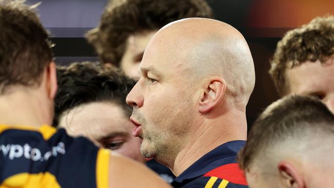 The Crows coach admitted he told his players how valuable a percentage boost was. (Photo by Sarah Reed/AFL Photos via Getty Images)