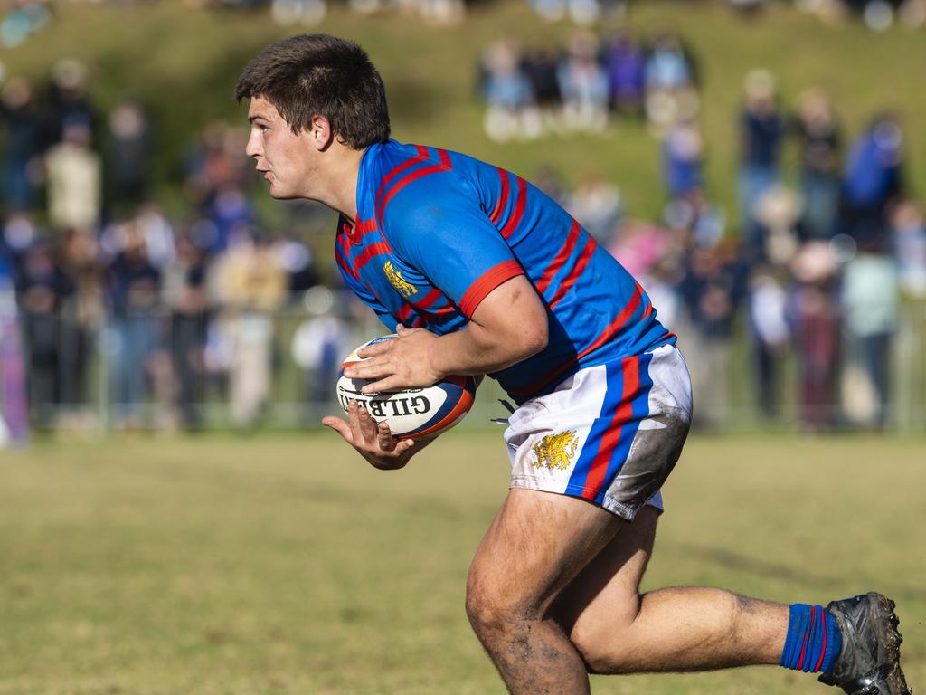 Connor Day of Downlands against Grammar in O'Callaghan Cup on Grammar Downlands Day at Downlands College, Saturday, August 6, 2022. Picture: Kevin Farmer