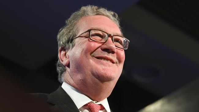 Alexander Downer addresses the National Press Club in Canberra on Tuesday. Picture: AAP