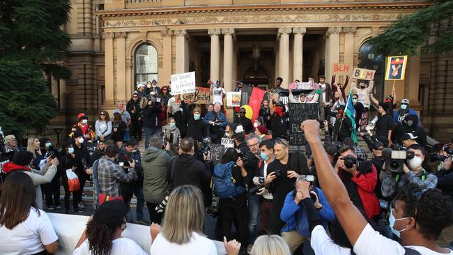 The Black Lives Matter protest in Sydney in June. Picture: David Swift