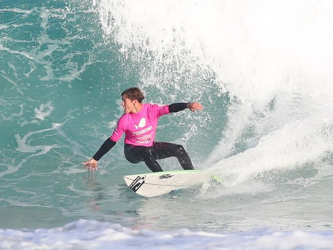 Maroubra United surfer Max McGuigan competing at South Curl Curl for the FISHBOWL Surftag Australian Championships 2019. Picture: Bernadette McAlinden