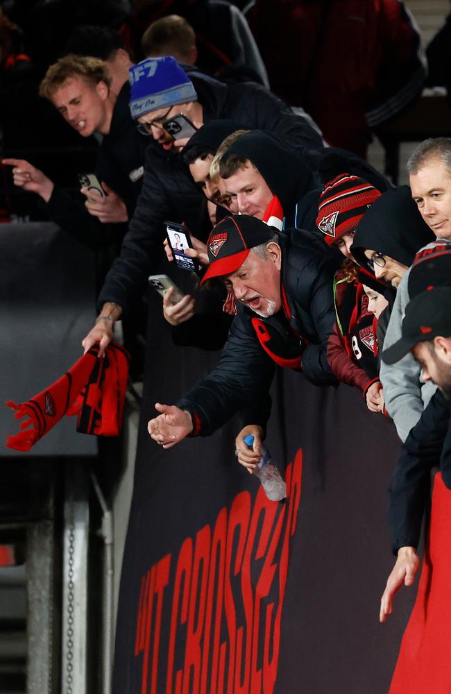 Bombers fans get vocal in the race. Picture: Michael Willson/AFL Photos