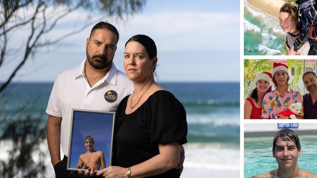 Michael and Kerri-Lyn Stewart remembering their 16-year-old son, Balin Stewart, who was allegedly stabbed to death in front of his Sunshine Coast home by a 17-year-old boy on January 20, 2020. Picture: Supplied